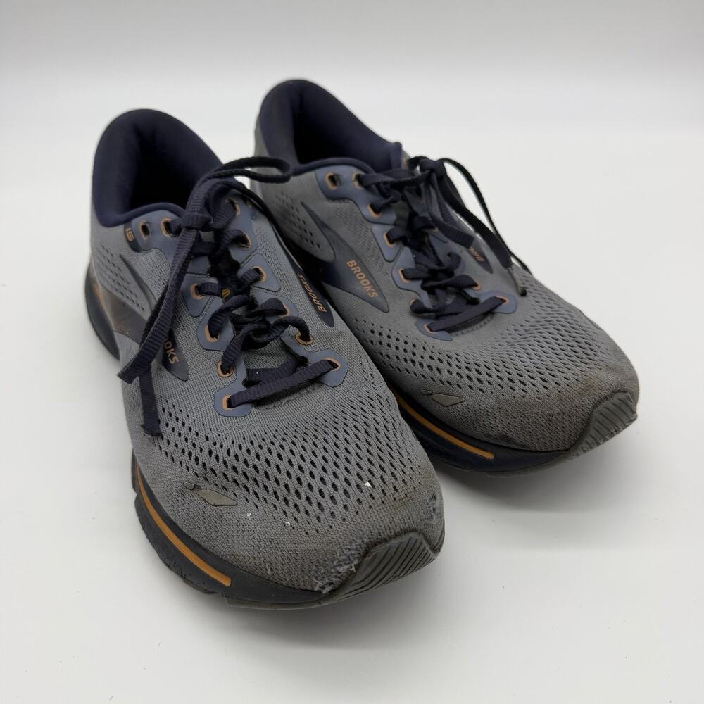 Brooks Ghost 15 Blue Orange Athletic Sneaker Running Shoe Men SIZE 9.5 2E Wide